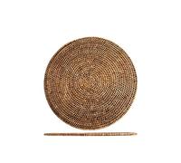 H&H Tovaglietta Tonda in Rattan, Diametro 36 cm, Colore Naturale/Marrone - Realizzata a Mano, Ideale per Tutti i Contesti e Arredamenti, Perfetta per Ogni Stagionalità