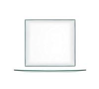 H&H Trasparente, Piatto, Quadro 25 cm, Vetro, 6 Pezzi