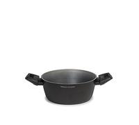 H&H Union Alessandro Borghese Il lusso della semplicità Casseruola in Alluminio Coniato, Rivestimento Antiaderente, 20cm, Nero