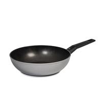 H&H Union Alessandro Borghese Il lusso della semplicità Wok in Alluminio Coniato, Rivestimento Antiaderente, 28cm, Grigio