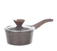 H&H Unique Casseruola con coperchio, 16 cm, Antiaderente, Marrone