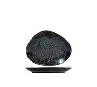 H&H Uranus Piatto Porcellana, 22Cm, Nero E Verde Acqua