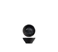 H&H Uranus Set 6 Coppette in Porcellana, 10cm, Design Moderno, Elegante, per servire le pietanze, Nero