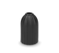 H&H Vaso Monofiore Arborea in Porcellana Nero - Design Cilindrico Minimal - Dimensioni 7x12 cm - Elegante Decorazione per Casa e Tavola