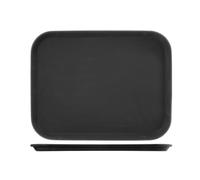 H&h vassoio rettangolare in plastica nero antiscivolo cm40x30