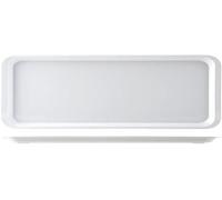 H&h vassoio con bordo in melamina cm40x20x2 bianco