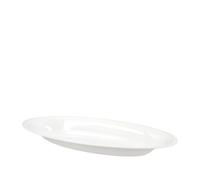H&H Vassoio da Portata in Melamina Bianca 47 x 25 x 4,5 cm - Vassoio Elegante e Resistente per Buffet, Antipasti e Servizio Professionale - Lavabile in Lavastoviglie