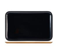 H&h vassoio inox rettangolare nero cm 40x25