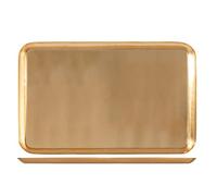 H&h vassoio inox rettangolare oro cm 42x28