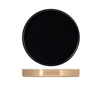 H&h vassoio inox tondo nero cm 32