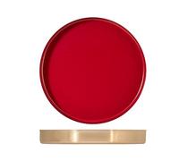 H&h vassoio inox tondo rosso cm 35