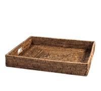 H&H vassoio quadrato in rattan cm 45x7h