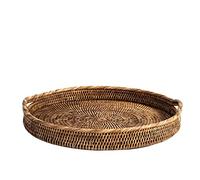 H&h vassoio tondo in rattan cm 42x5h