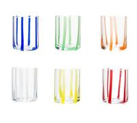 H&H Set 6 Bicchieri Veneziano, in Vetro, Multicolore, 33cl - trasparente vetro 4002733