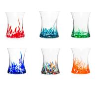 H&H Set 6 Bicchieri Veneziano, in Vetro, Multicolore, 36cl - trasparente vetro 4002633