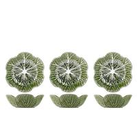 H&H-Verza, set 3 ciotole in stoneware, ø 22,5 cm, verde, ciotole a forma di verdura, insalatiere, lavabili in lavastoviglie