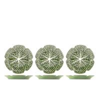 H&H-Verza, set 3 piatti, in stoneware, ø 19 cm, verde, piatti a forma di verdura, lavabili in lavastoviglie