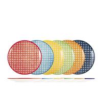 H&H Vicky Set 12 Piatti Frutta, Stoneware, Colori Assortiti, 19 cm