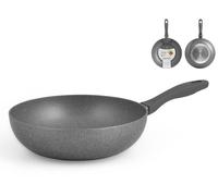 H&h Wok Antiaderente Stone Induzione Grigio Cm28