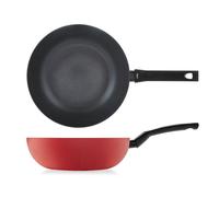 H&H Wok 1 Manico Antiaderente Flame Cm28