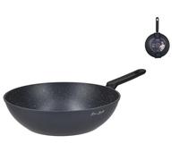 H&H Wok Vortex by Bruno Barbieri in alluminio coniato, 28 cm, con rivestimento