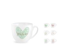 H&H You&Me Set 6 Tazze Caffe', New Bone China, cc80