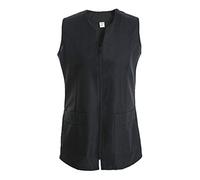 H HANSEL HOME Casacca Donna da Lavoro Nero Senza Maniche, Uniformi da Donna per Pulizie -Taglia M