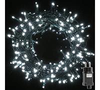 H HANSEL HOME Catena Luminsa Natale Esterno e Interno, Luci Albero di Natale con 8 modalità di illuminazione Impermeabile IP44, Luci LED Natalizie Cavo Verde (Luce Bianca, 140 Led 7M)