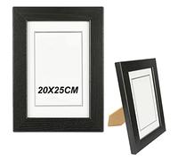 H HANSEL HOME Cornice Legno 20x25cm, Cornice Nere Foto con Pannello in Vetro per Tavolo e Parete