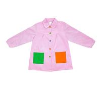 H HANSEL HOME Grembiule Scuola Bambina Rosa 4-5 Anni con Bottoni e Colletto