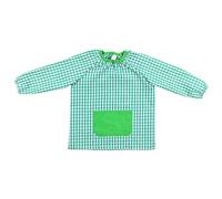 H HANSEL HOME Grembiule Scuola per Bambino, Grembiule per Scuola Materna Nessun Pulsante, Grembiule per Bambino Elastico su Polsino e Collo - Verde 1-2 Anni