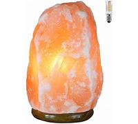 H HANSEL HOME Lampada di sale dell'Himalaya 100% naturale 8-10 kg, Base Madeira,+ 1 x lampadina LED di ricambio per spina europea