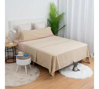 H HANSEL HOME Set Lenzuola Singolo Letto 105x190/200cm, Completo Lenzuola 100% Microfibra Traspirante Morbido al Tatto - Include 1 lenzuolo sopra, 1 lenzuolo con angoli e 1 federa - Beige