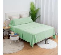 H HANSEL HOME Set Lenzuola Singolo Letto 105x190/200cm, Completo Lenzuola 100% Microfibra Traspirante Morbido al Tatto - Include 1 lenzuolo sopra, 1 lenzuolo con angoli e 1 federa - Verde