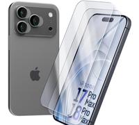 H HARDY 2x Vetro Ibrido 7H + Vetro Fotocamera iPhone 18 Pro Max/17 Pro Max | HARDY® Fusion, Trasparente, 4 Set Vetro Fotocamera (12 Pezzi), Anti-Scheggiatura, Antigraffio, Senza Bolle, Anti-Impronta