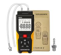 H HOLAPEAK Manometro digitale, ± 36,80 kPa, misuratore di pressione a gas HVAC per la misurazione della pressione differenziale, pressione negativa, 12 unità selezionabili e 99 memorie dati