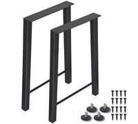 H JINHUI Set di 2 Gambe da Tavolo a Forma di H, Gambe per Mobili in Metallo, 72x50 cm,Design Industriale, Gambe da Tavolo con Viti e Protezioni per Il Pavimento, per Tavolino da caffè, Comodino, Panca