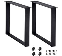 H JINHUI Set di 2 gambe quadrate per tavolo da caffè, in metallo, 70 cm (altezza) x 50 cm (larghezza), con viti e protezioni per il pavimento, per casa, ufficio, sala da pranzo, fai da te