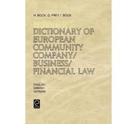 H.K. Bock G. Fr Elsevier's Dictionary of European Community C (Copertina rigida)