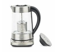 H.Koenig Bollitore elettrico in vetro 1,7L TI700 con filtro infusore per tè in acciaio inox. Compatto, bollitura rapida, termostato regolabile da 70° a 100°C, mantenimento in caldo, 2 coperchi, 2400W