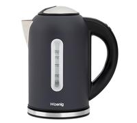 H.Koenig Bollitore elettrico programmabile 1,7 L Acciaio inox, Termostato regolabile 40-100°C, Mantenimento in caldo, 220W, grigio BOE52 - nero acciaio inox BOE52