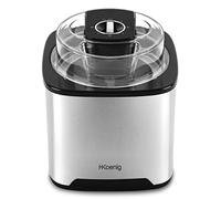 H.Koenig Gelatiera SRB80, Capacità 2L, 12 W, Acciaio inox, Tempo di preparazione da 30 a 40 minuti, Veloce, 30 giri/min, Arresto automatico, Coperchio trasparente, Cestello rimovibile
