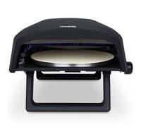 H.Koenig GINO640, forno per pizza a gas, in acciaio inox, 32 cm, superficie girevole a 360 gradi, pietra Cordierite, fino a 500°C, piedi pieghevoli, pala per pizza e regolatore