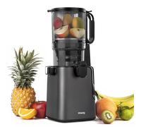H.Koenig GSX26 - Estrattore di succo con apertura ampia 135 mm, frutta e verdura, senza BPA, estrazione lenta 50 giri/min, acciaio inossidabile, silenzioso, 250 W, antigoccia, nero