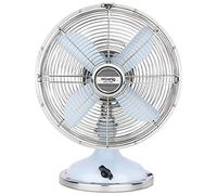 H.Koenig JOE50 Ventilatore Silenzioso Design in Metallo, Diametro 25cm, Silenzioso 47Db, Blu