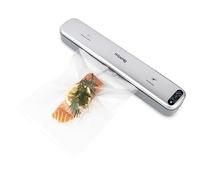 H.Koenig Macchina per sottovuoto alimentare SSV32, per la conservazione di alimenti secchi e umidi, compatta, include 10 sacchetti sottovuoto lavabili e riutilizzabili 20x30cm, 95W