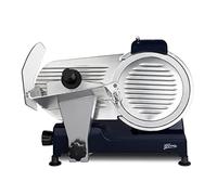 H.Koenig Affettatrice elettrica MSX256, Professionale, Precisione, Spessore di taglio 0-12 mm, Lama made in Italy da 25 cm, Affilatoio integrato, Ampia superficie di taglio, 282 giri/min, Blu