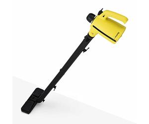 h.koenig NV700 Pulitore a vapore, Portatile con estensione per pavimenti + Accessori, Multiuso, 3.5 bars, 350ml,1050W, Nero/Giallo