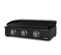 H.Koenig piastra a gas PLX1032 3 bruciatori a U Acciaio inossidabile, ghisa smaltata, alimentazione a gas propano o butano, distribuzione uniforme del calore, temperatura regolabile fino a 350°C