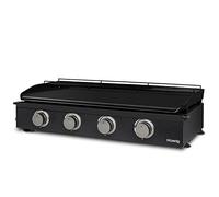 H.Koenig piastra a gas PLX1042 4 bruciatori U Acciaio inox, piano in ghisa smaltata, alimentazione a gas propano o butano, distribuzione uniforme del calore, temperatura regolabile fino a 350°C